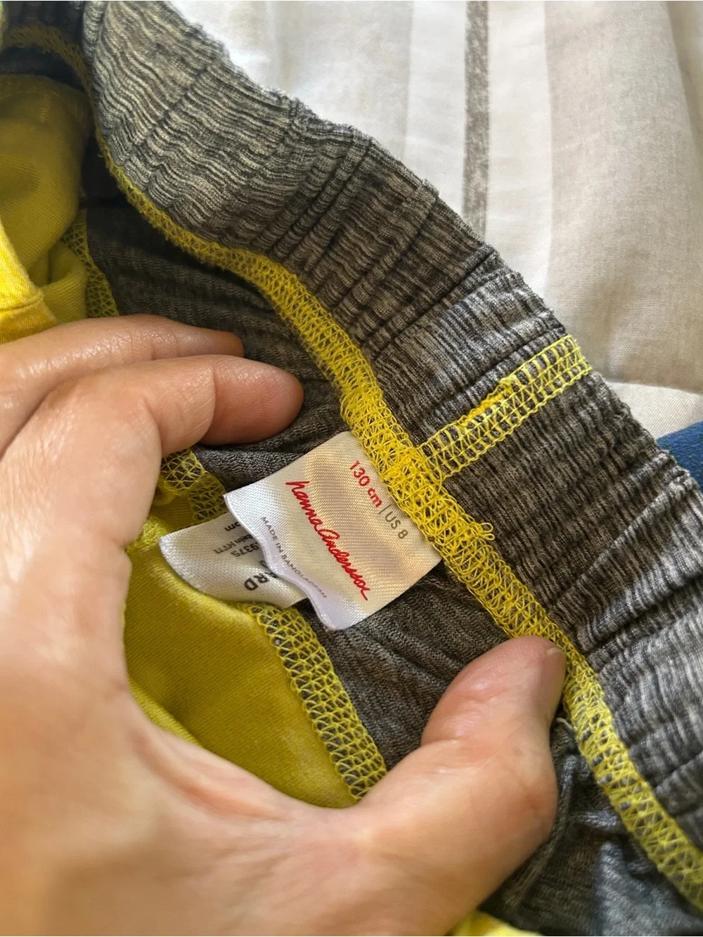 Hanna Andersson Yellow and Navy Striped Pajama Set